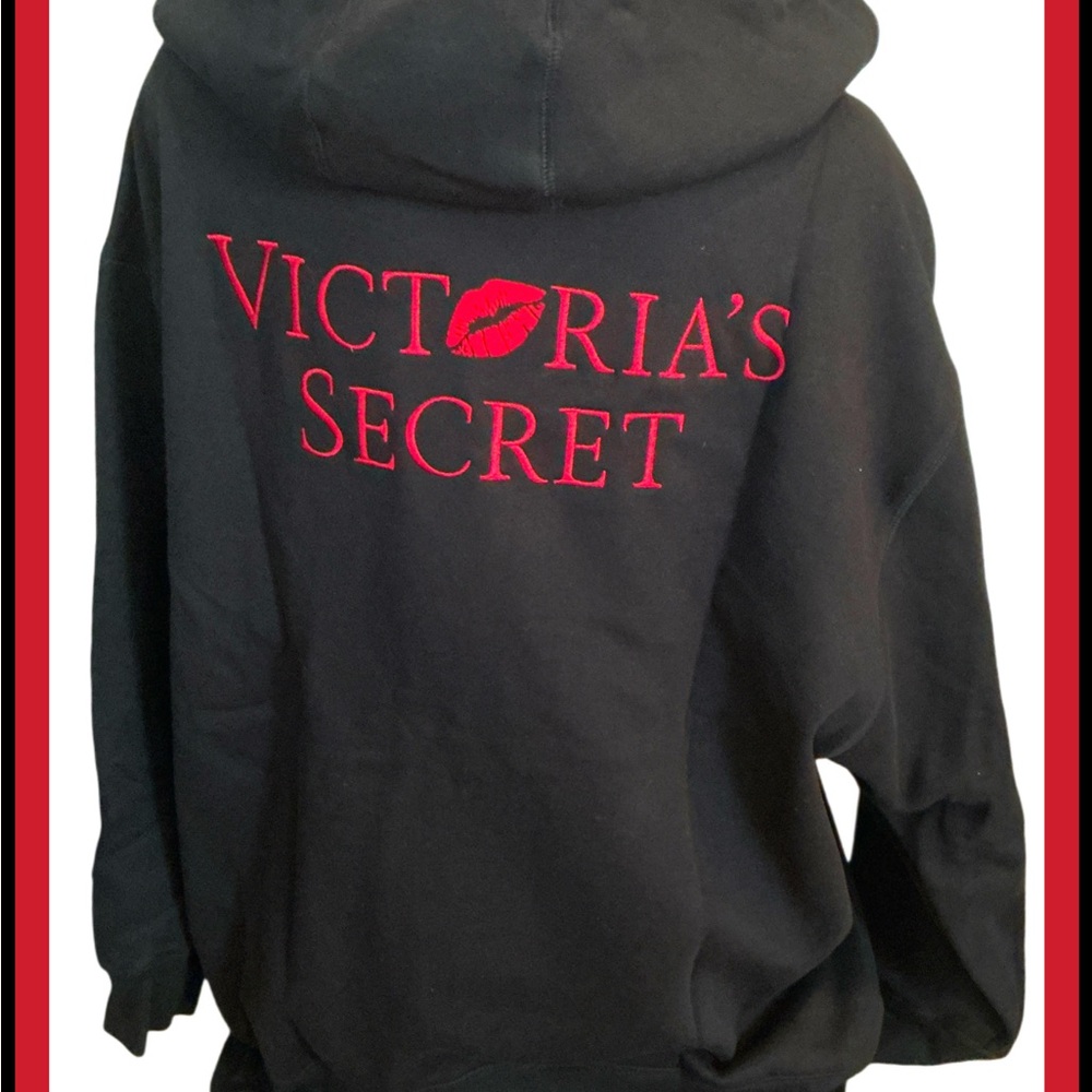 NEW VICTORIAS SECRET PULLOVER HOODIE STUNNING EMBROIDERED LOGO OVERSIZED XL